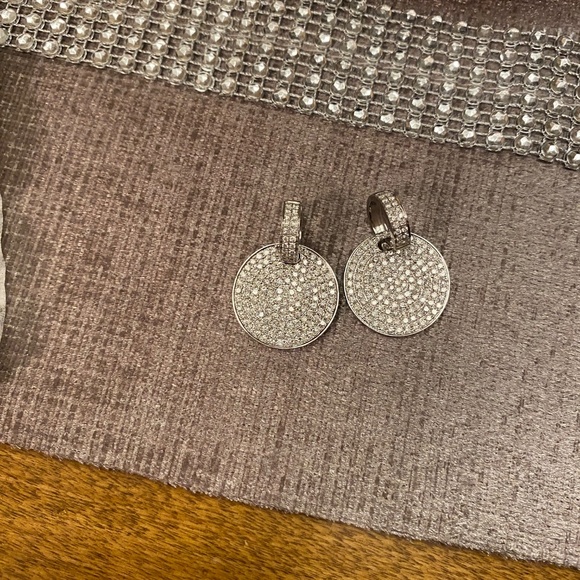 TAL DESIGNS 14KT DIAMOND EARRINGS DISCS & HUGGIES GSI1 2.55CTS W/G 585 BRAND NEW - Picture 13 of 13